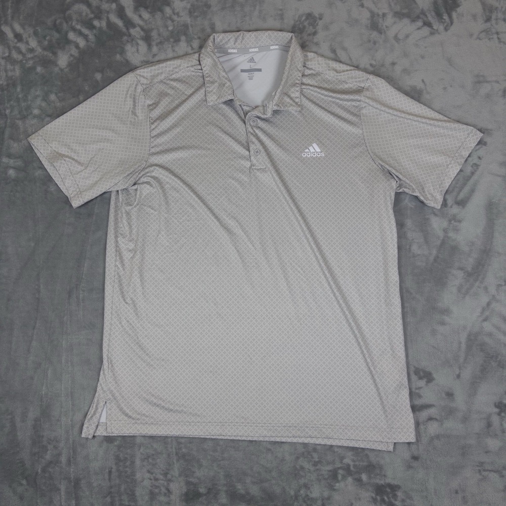 Adidas Golf Polo Performance Short Sleeve Lightweight Mens Large Gray Stretch